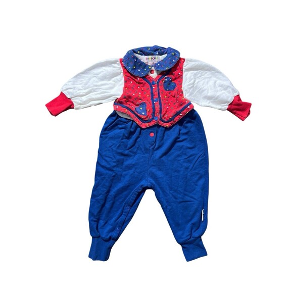 Vtg Rare Gymboree Rainbow Label Heart And Floral Print One Piece Sz Infant - Picture 15 of 16